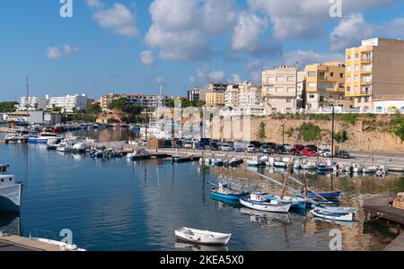 Hafen L'Ametlla de Mar Spanien Costa Dorada nördlich von L`ampolla und dem Ebro-Delta in der Provinz Tarragona Katalonien Stockfoto